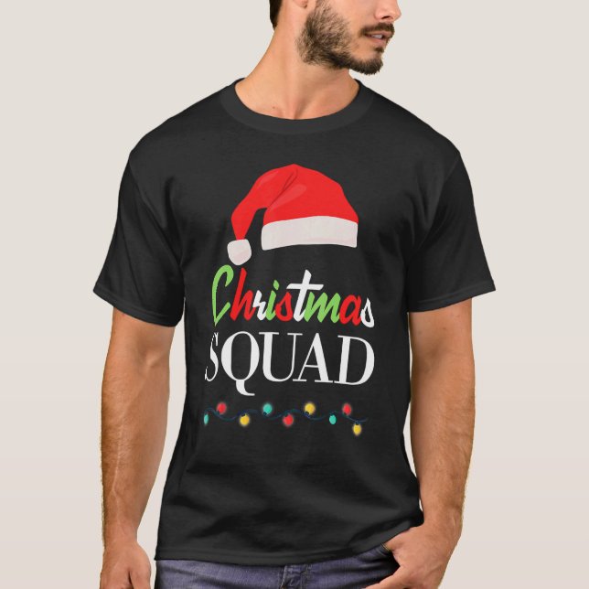 Camiseta Christmas Squad Pajamas Matching Family Santa Clau (Frente)