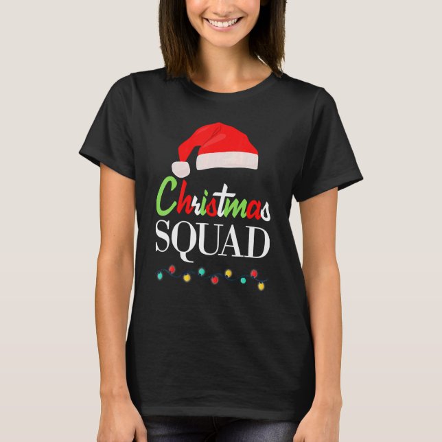 Camiseta Christmas Squad Pajamas Matching Family Santa Clau (Frente)