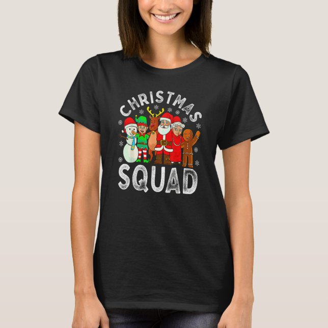 Camiseta Christmas Squad Santa Family Matching Pajamas Xmas (Frente)