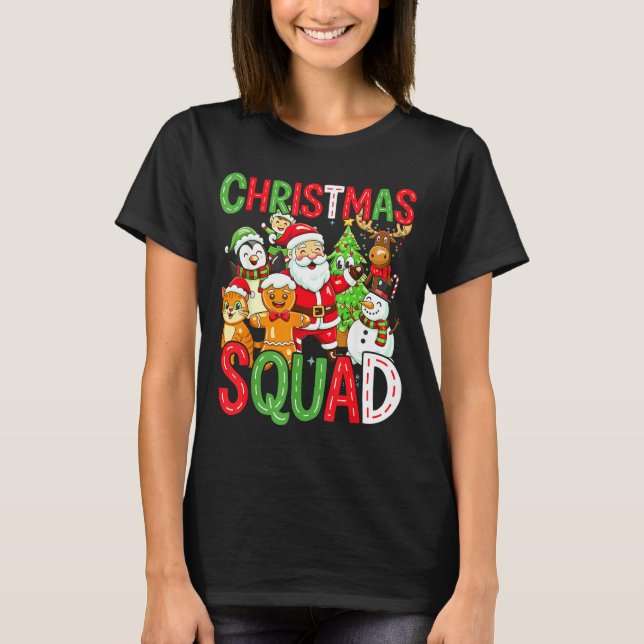 Camiseta Christmas Squad Santa Family Matching Xmas  (Frente)