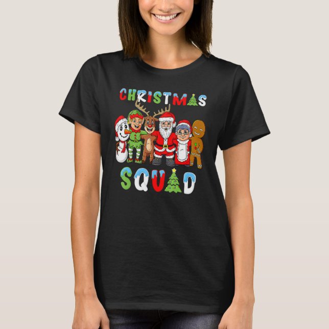 Camiseta Christmas Squad Santa Reindeer Elf Boys Girls Kids (Frente)