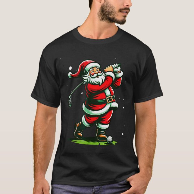 Camiseta Christmas Srts, Santa Plays Golf Xmas Women Men &a (Frente)