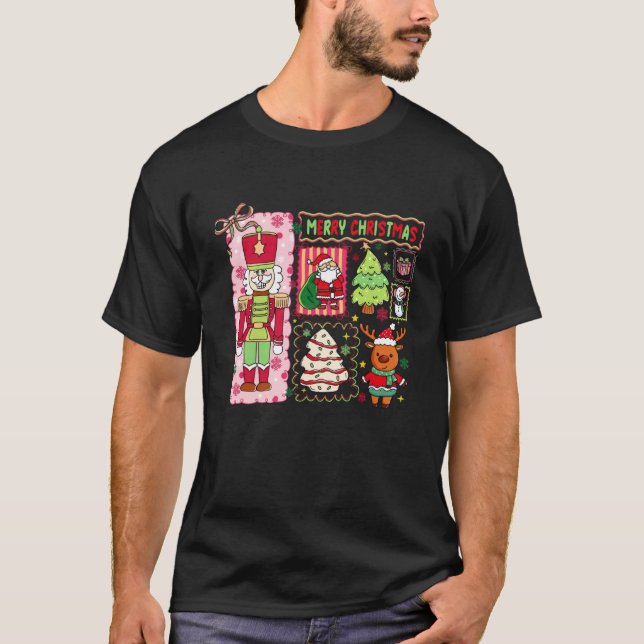 Camiseta Christmas Stamp Tee Retro Holiday Vintage Postage  (Frente)