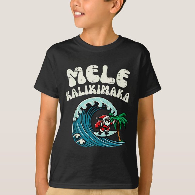 Camiseta Christmas Surfing Santa Mele Kalikimaka Xmas Men B (Frente)