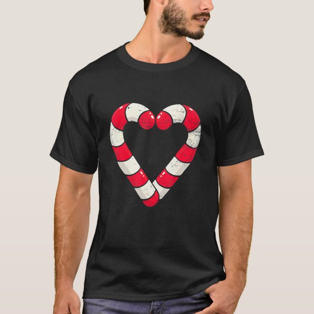 Camiseta Christmas Sweets Candy Canes Heart Xmas Holidays S (Frente)