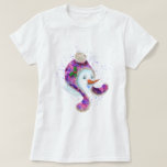 Camiseta Christmas T-Shirt Snowman In Beanie Winter Hat<br><div class="desc">Happy Snowman In Purple Pink Beanie Winter Hat Fun Christmas Painting Collection - Choose / Add Your Unique Text / Name / Color - Make Your Special Gift - Resize and move or remove / add elements - image / text with customization tool. Painting and Design by MIGNED. Please see...</div>