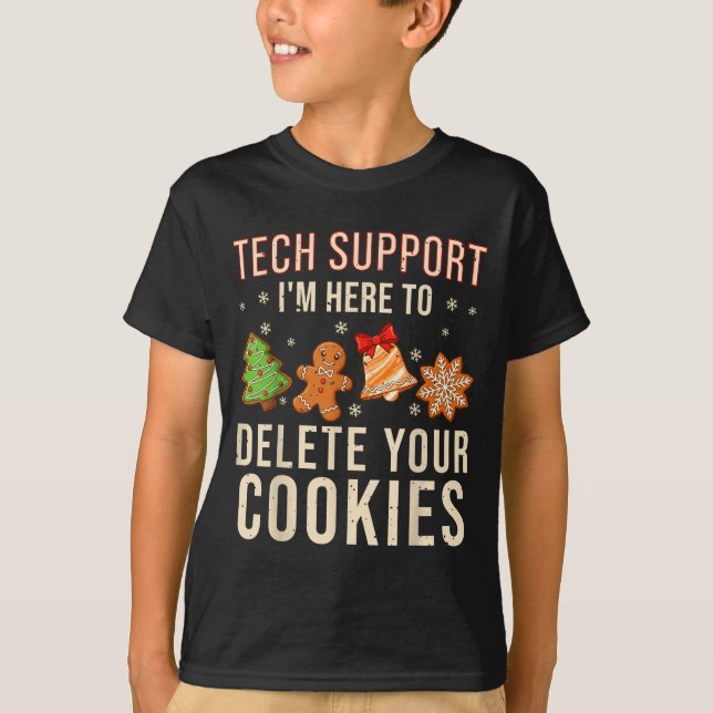 Camiseta Christmas Tech Suprt Here To Delete Cookies Xmas M (Frente)