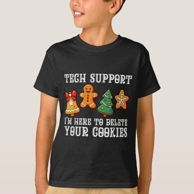 Camiseta Christmas Tech Suprt Here To Delete Cookies Xmas M (Frente)