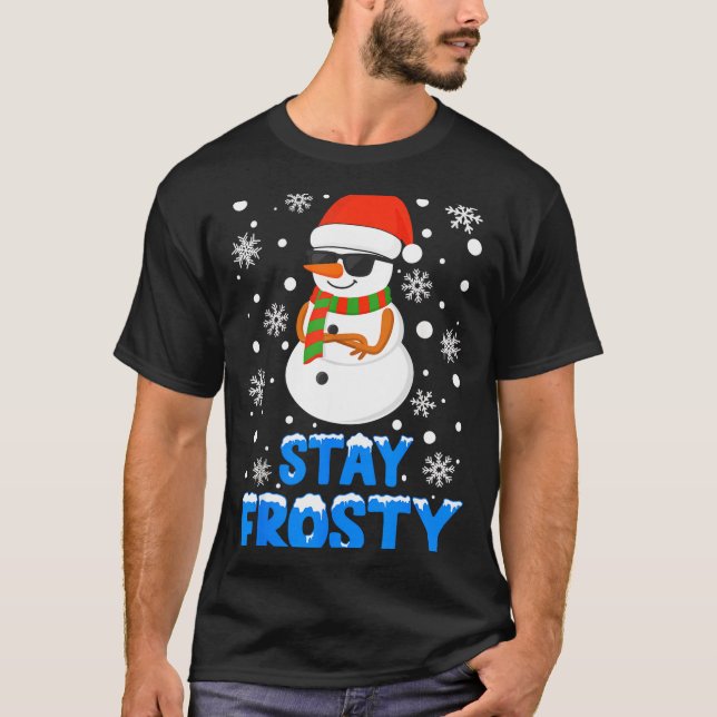 Camiseta Christmas Tee Funny Frosty Xmas Cool Snowman Women (Frente)