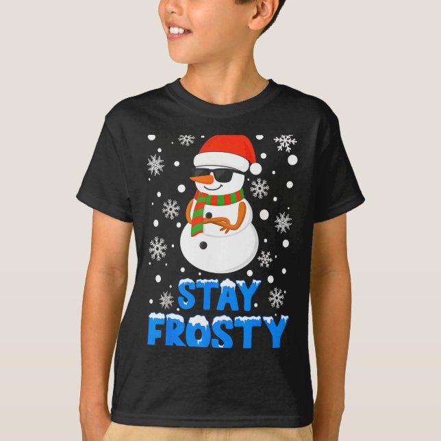 Camiseta Christmas Tee Funny Frosty Xmas Cool Snowman Women (Frente)