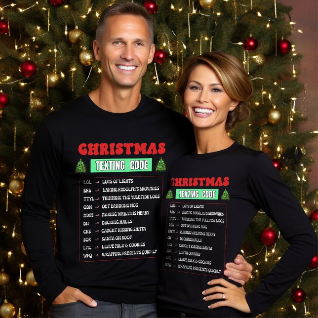 Camiseta Christmas Texting Code (Criador carregado)