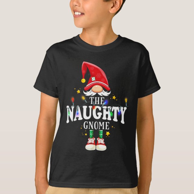Camiseta Christmas The Naughty Gnome X-mas Matching Pjs  (Frente)