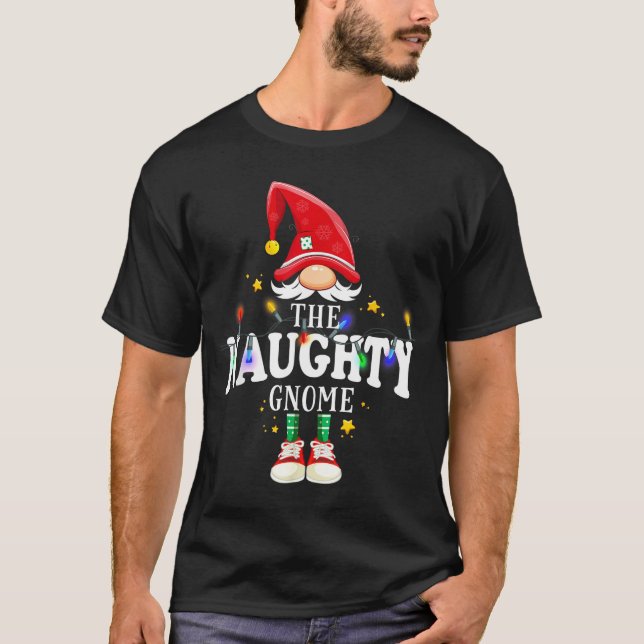 Camiseta Christmas The Naughty Gnome X-mas Matching Pjs  (Frente)