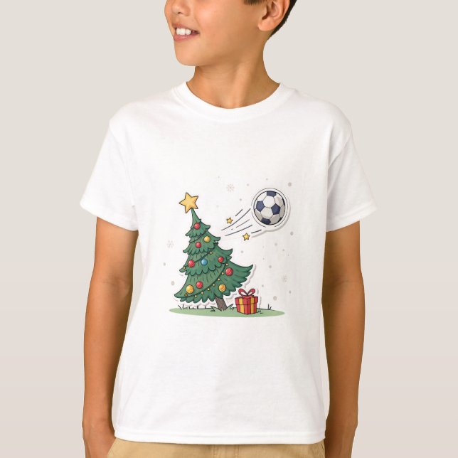 Camiseta Christmas tree and soccer (Frente)