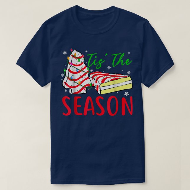 Camiseta Christmas Tree Cakes DebbieBeckyJen Little Tis' Th (Frente do Design)