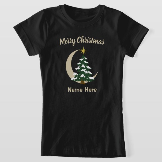 Camiseta Christmas Tree Girls T-Shirt Custom Holiday Tee (Postura )