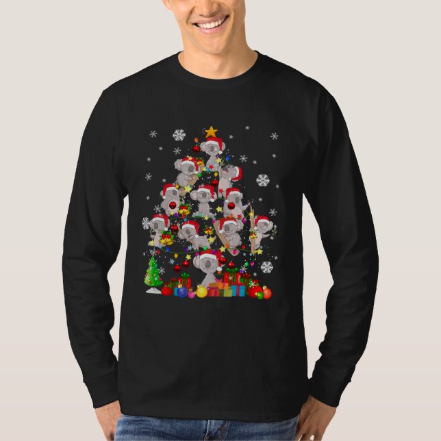 Camiseta Christmas Tree Light Santa Koala Bear Animal (Frente)