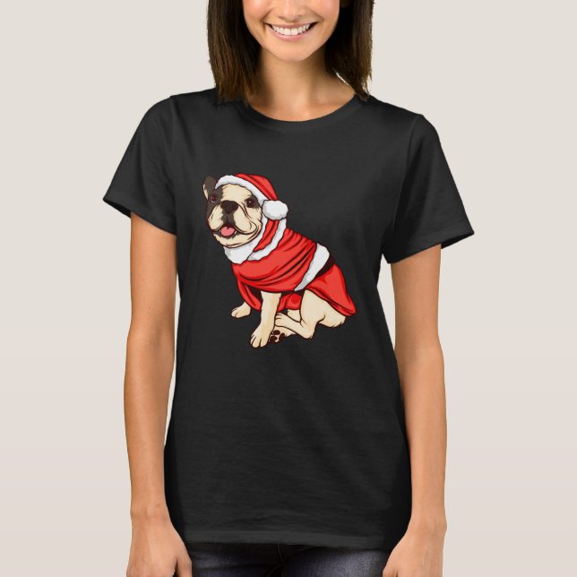 Camiseta Christmas Tree Lights Santa Dog Xmas Boys Pugmas (Frente)