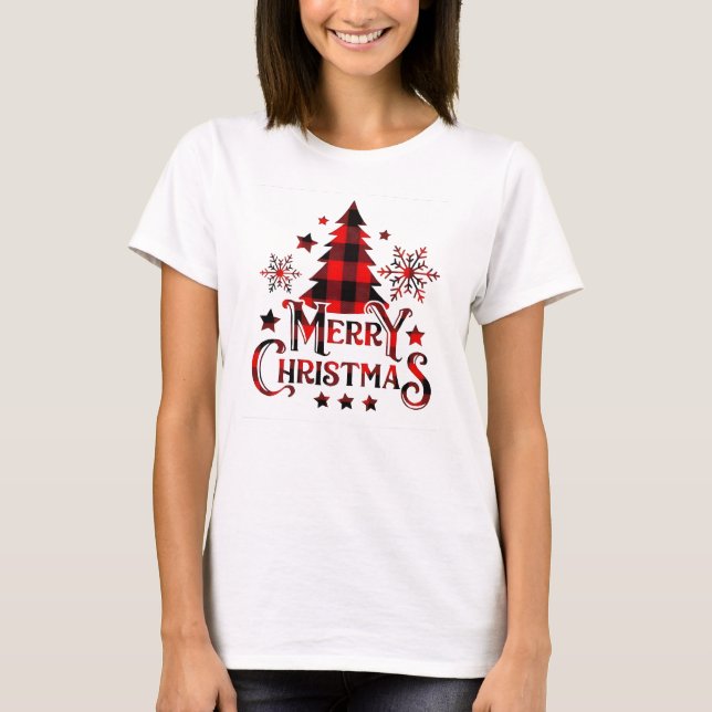 Camiseta Christmas Tree – Merry Christmas T-Shirt Design (Frente)