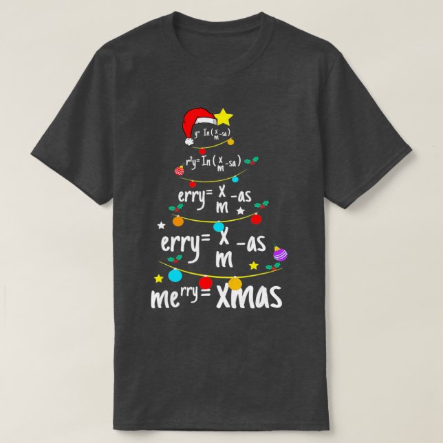 Camiseta Christmas Tree of Equations Math Nerd Science Teac (Frente do Design)