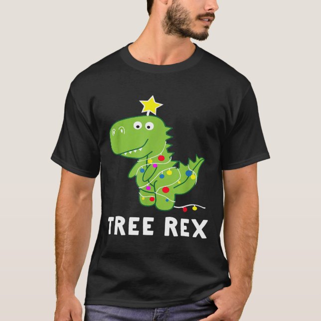 Camiseta Christmas Tree Rex  Dinosaur Christmas Graphic (Frente)