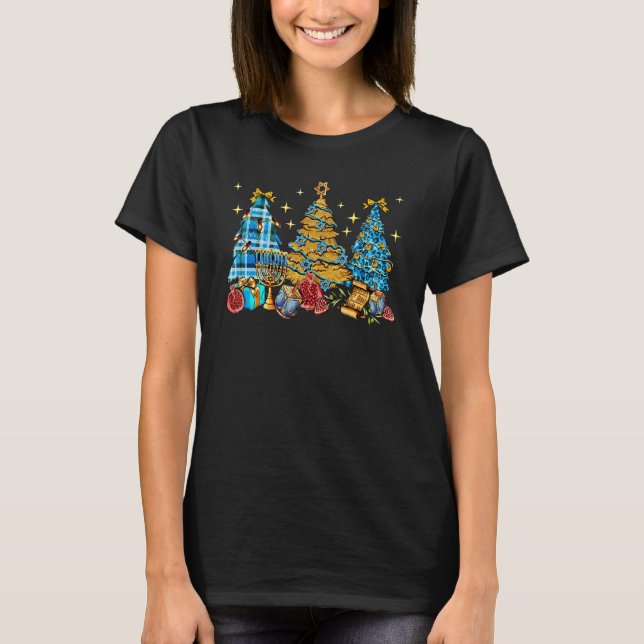 Camiseta Christmas trees Hannukah western Menorah Jewish Dr (Frente)