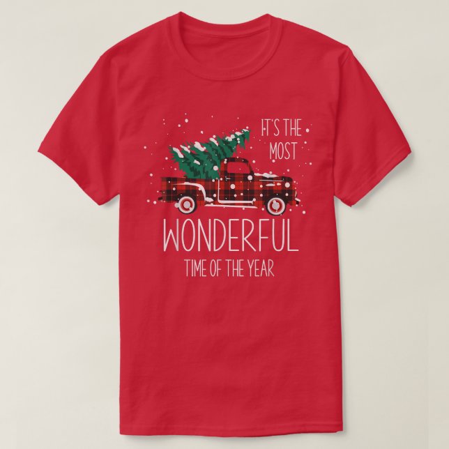 Camiseta Christmas Truck Its The Most Wonderful Time Of The (Frente do Design)