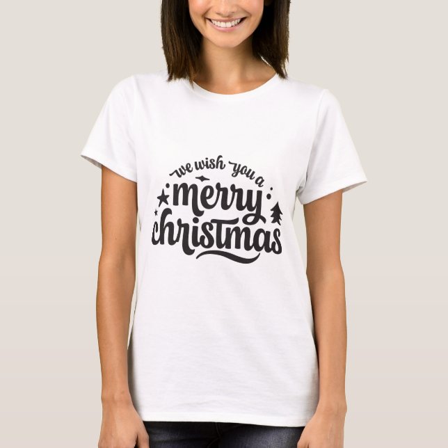 Camiseta Christmas Typography Sayings (Frente)