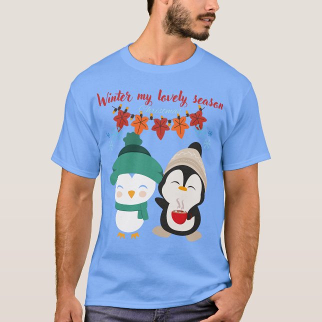 Camiseta Christmas Vibes Men’s T-Shirt | Festive Holiday  (Frente)