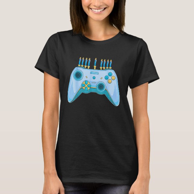 Camiseta Christmas  Video Game Controller Hanukkah Jewish G (Frente)
