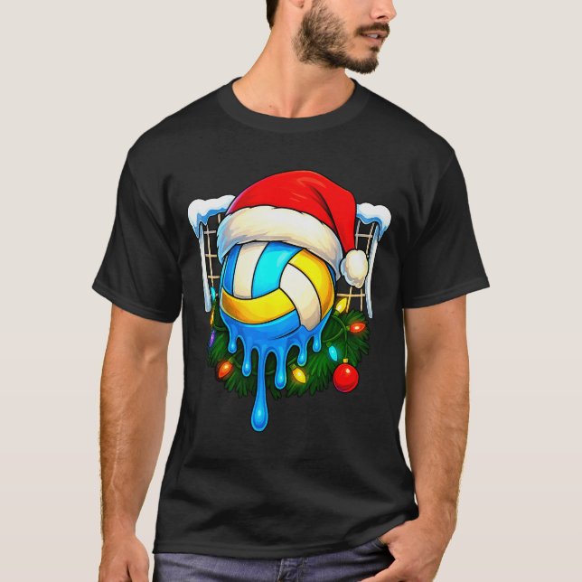 Camiseta Christmas Volleyball Drip Ice Cream Drip Xmas  (Frente)