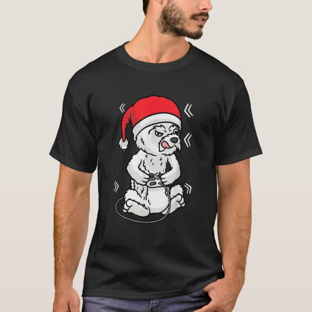 Camiseta Christmas West Highland White Terrier Dog Video Ga (Frente)