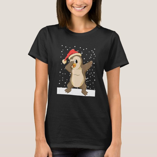 Camiseta Christmas winter Christmas Xmas penguin dab Christ (Frente)