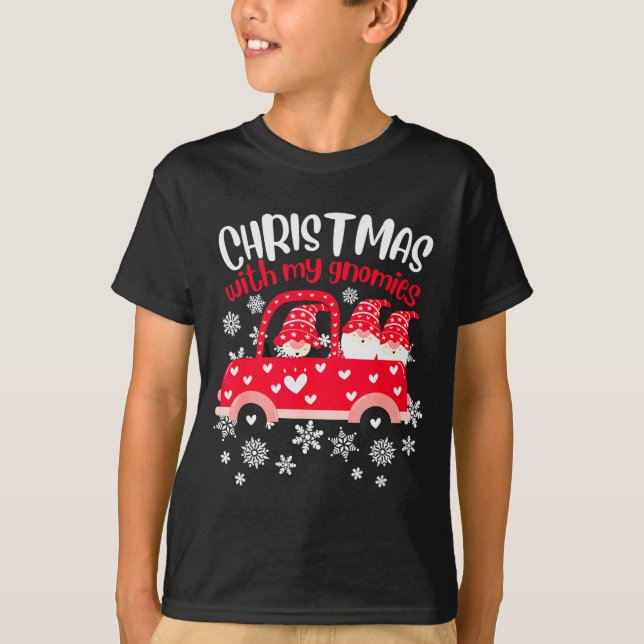 Camiseta Christmas With My Gnomies ,funny Christmas Pajamas (Frente)