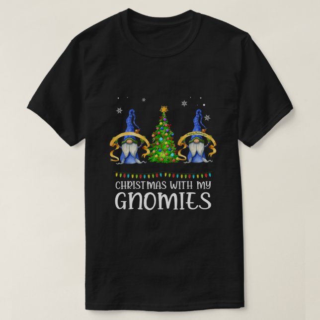 Camiseta Christmas With My Gnomies Shirt Funny Gnome Xmas L (Frente do Design)
