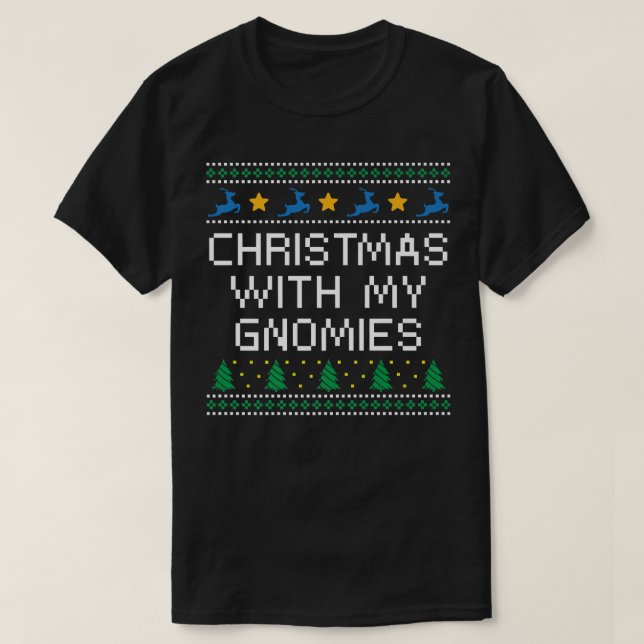 Camiseta Christmas With My Gnomies Xmas Friends Christmas E (Frente do Design)
