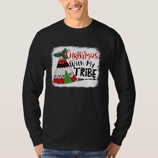 Camiseta Christmas With My Tribe Camping Fun Family Matchin (Frente)
