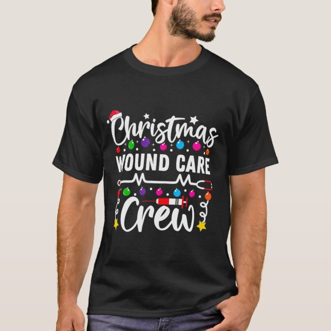 Camiseta Christmas Wound Care Crew Nurse Xmas Nursing Rn Lp (Frente)