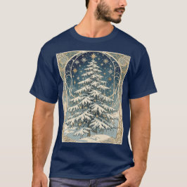 Camiseta Christmas Yule Tree With Snow Laden Branches