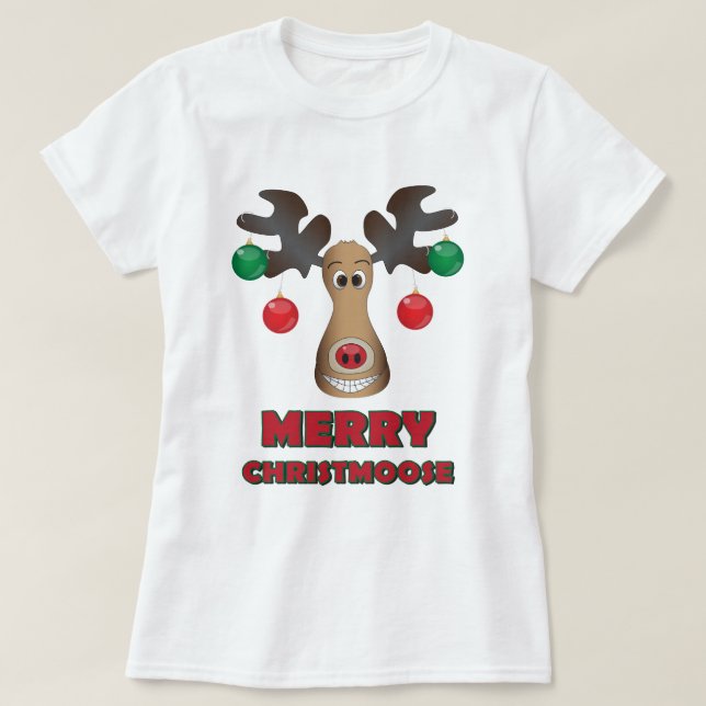 Camiseta Christmoose alegre! (Frente do Design)