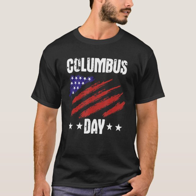 Camiseta Christopher Columbus Day Flag América Colombo (Frente)
