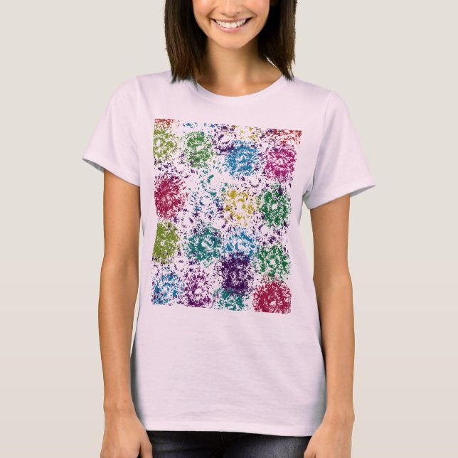 Camiseta Chromatic Stipple Bloom Abstract (Frente)