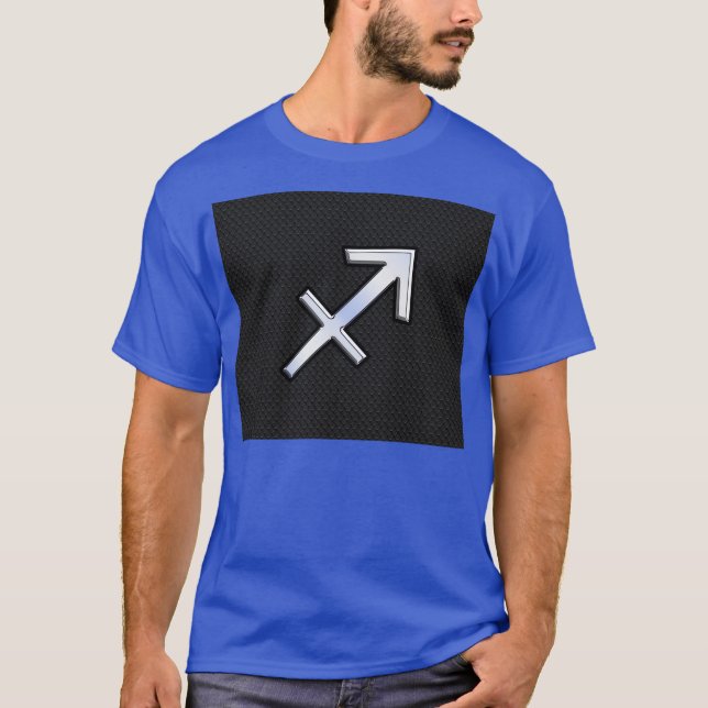 Camiseta Chrome Como Sagitário Sinal Zodiac a Preto (Frente)