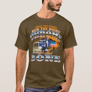 Camiseta Chrome Para O Caminhão-Caminhão BoneSemi