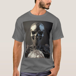 Camiseta Chrome Robot Soccer Skull - Camisa-T de futebol