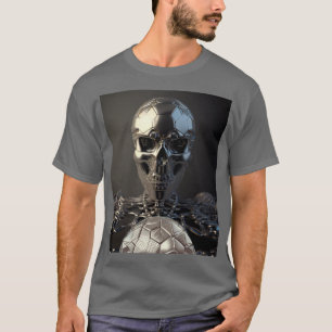 Camiseta Chrome Robot Soccer Skull - Camisa-T de futebol