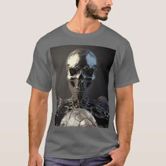 Camiseta Chrome Robot Soccer Skull - Camisa-T de futebol