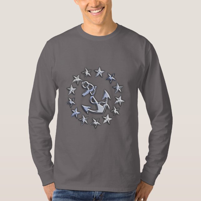 Camiseta Chrome Silver Como Bandeira Náutica Yacht Stars Im (Frente)