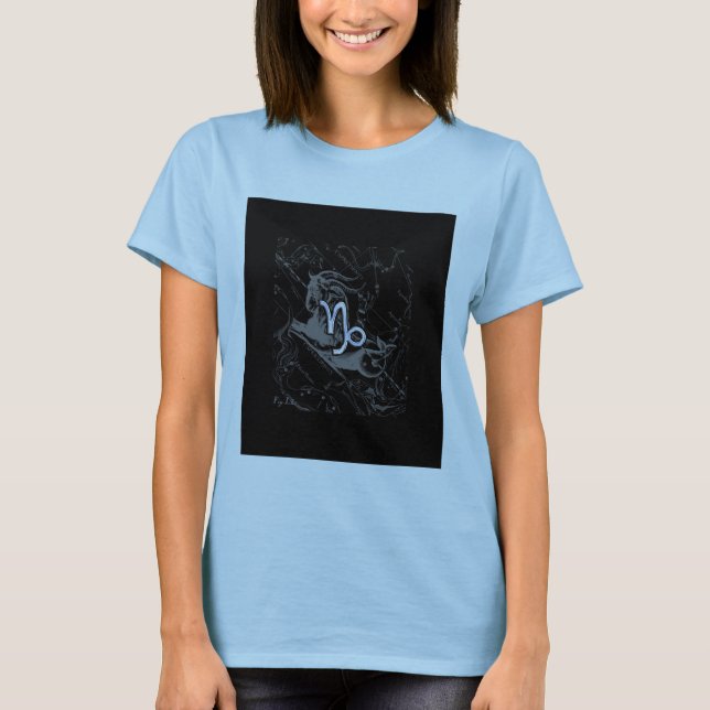 Camiseta Chrome Style Capricórnio Sinal Zodiac em Hevelius (Frente)