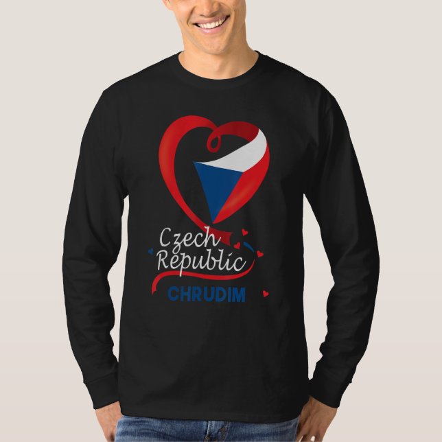 Camiseta Chrudim República Checa Bandeira do Coração Casaco (Frente)